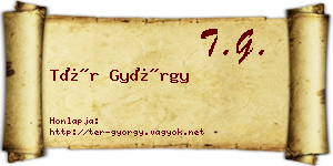 Tér György névjegykártya